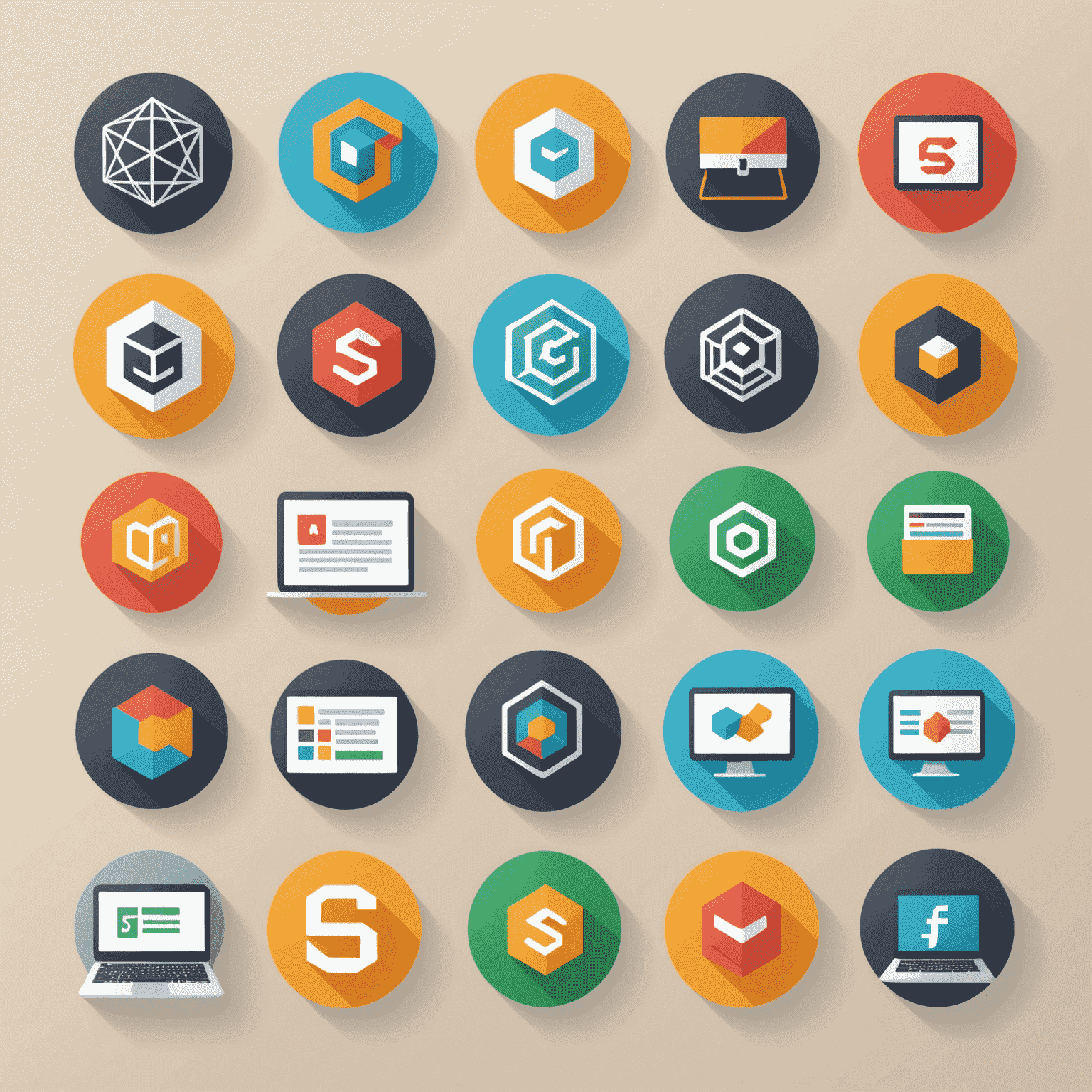 Imagen que muestra iconos de diferentes habilidades de desarrollo web como HTML, CSS, JavaScript, y frameworks populares