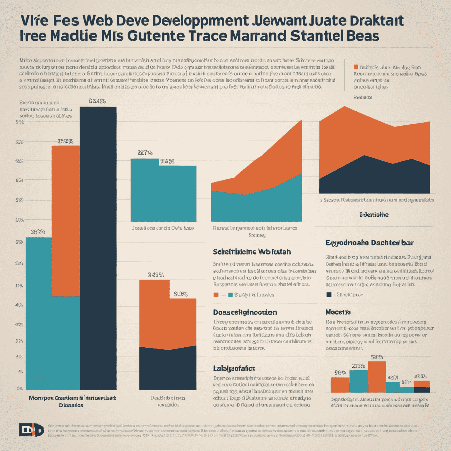 Gráfico que muestra las tendencias del mercado laboral de desarrollo web en México, incluyendo barras de salarios y sectores de demanda